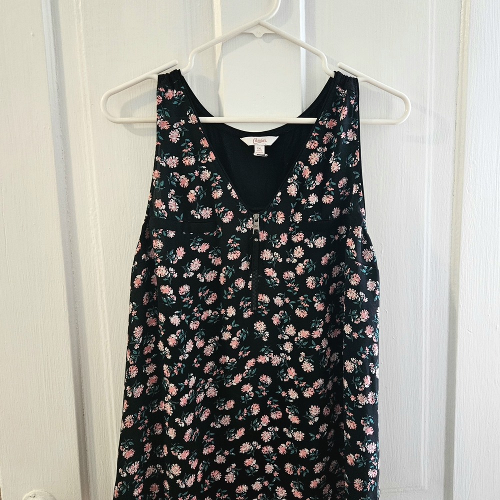 Candie's Black Floral Blouse